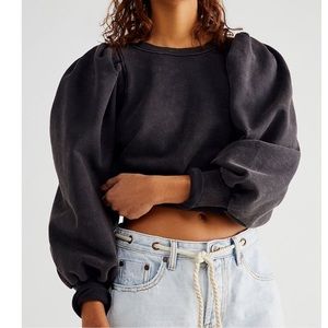 Free People Puff Sleeve sweatshirt